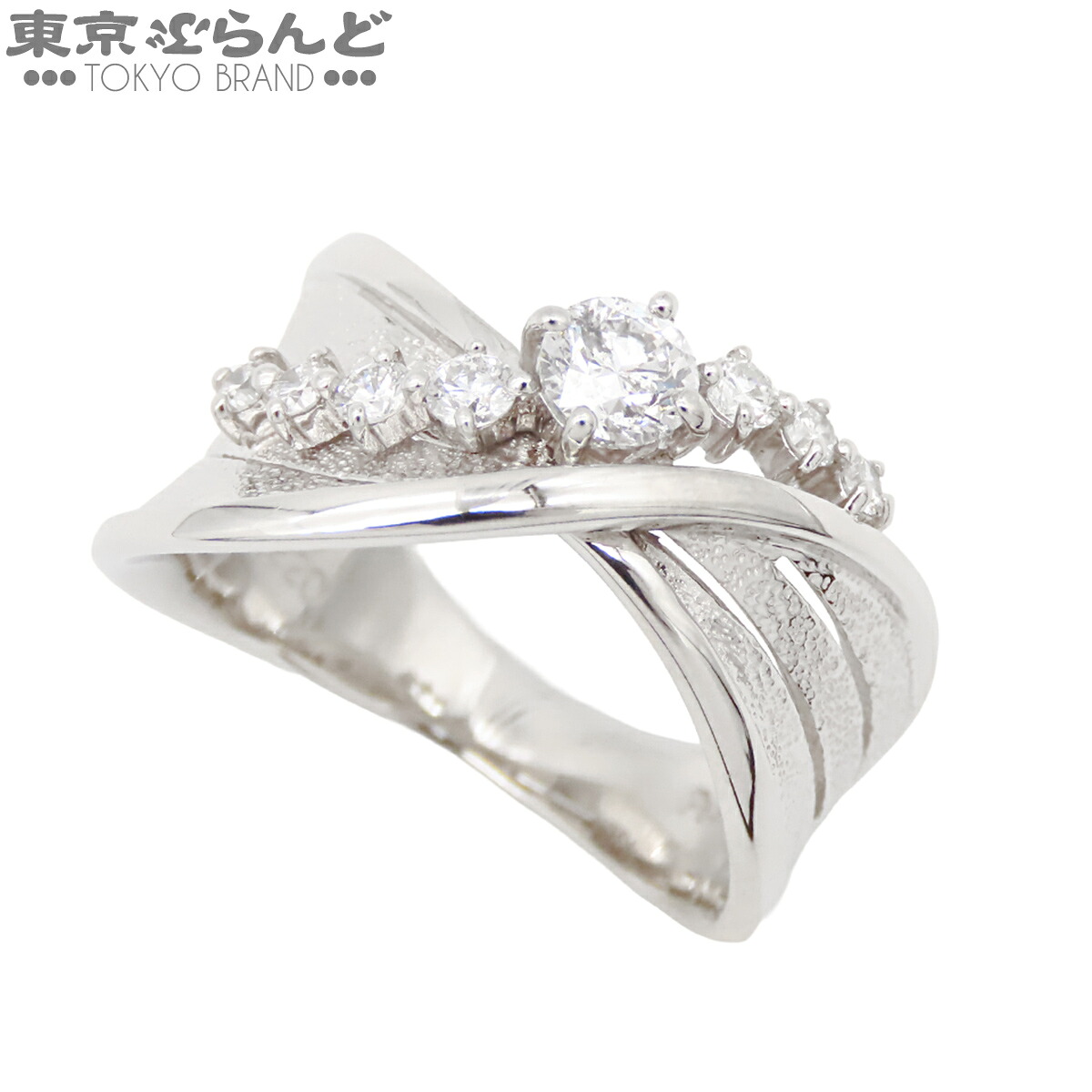 【5%クーポン♪4.6 20時～4.11】【中古】【返品可】ノーブランド no brand リング レディース Pt950 ダイヤモンド 0.304ct 0.220ct 12.5号相当 プラチナ【鑑別書付】 仕上済 [送料無料]【ポイント5倍●4.6 20時～4.11】 101845983