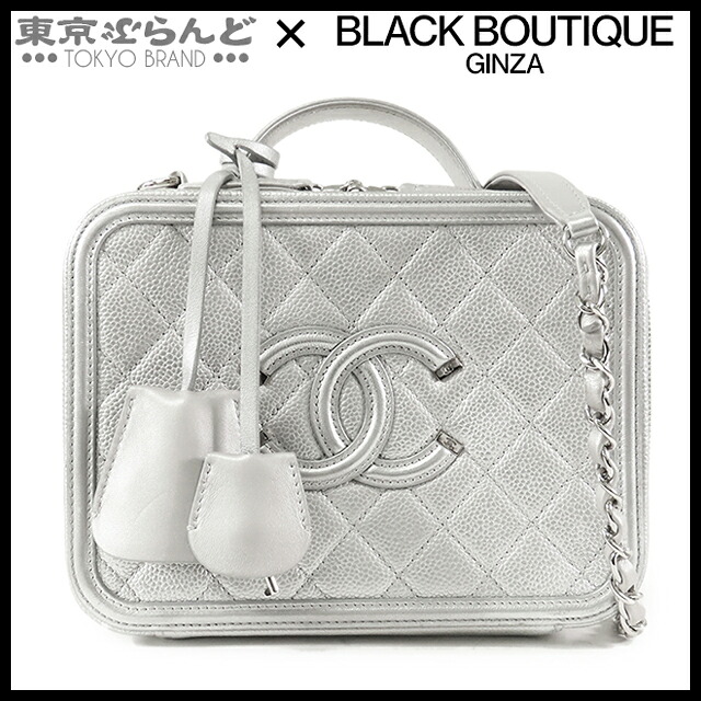 【中古】【返品可】【超オススメアイテム！ψ】シャネル CHANEL CCフィグリー バニティバッグ レディース キャビアスキン 2WAY ハンドバッグ 22番台 シルバー シルバー金具 A93343 [送料無料]pdw 101827584