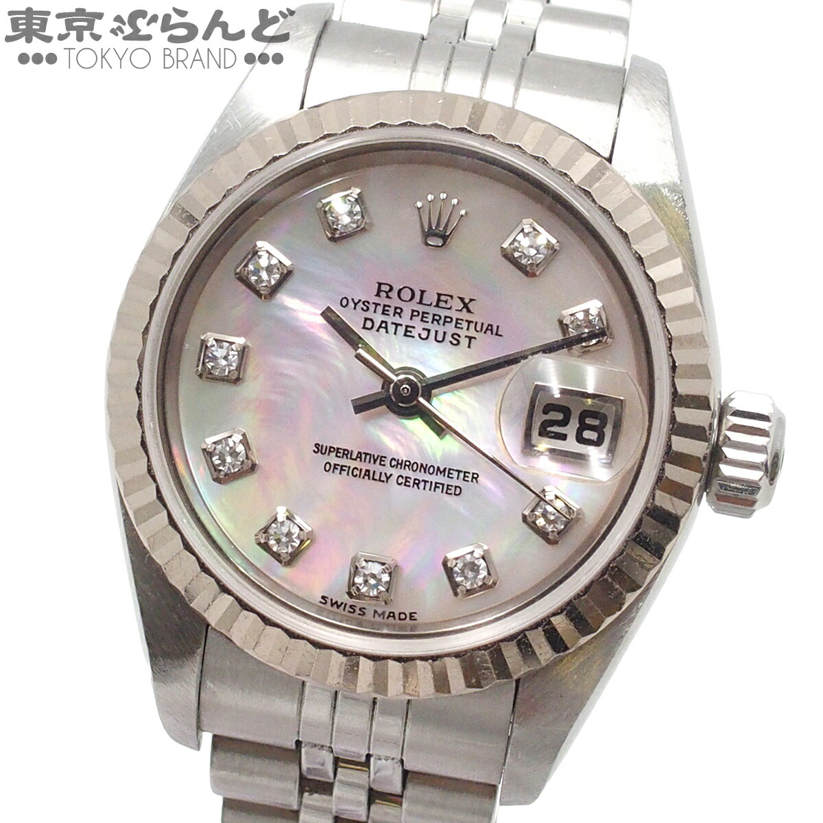 【中古】【返品可】ロレックス ROLEX デイトジャスト ジュビリーブレス 10PD F番 レディース 腕時計 自動巻 SS K18WG ダイヤモンド シェル 79174NG [送料無料]【ポイント2倍●7.16～7.27】 101869784｜東京ぶらんど