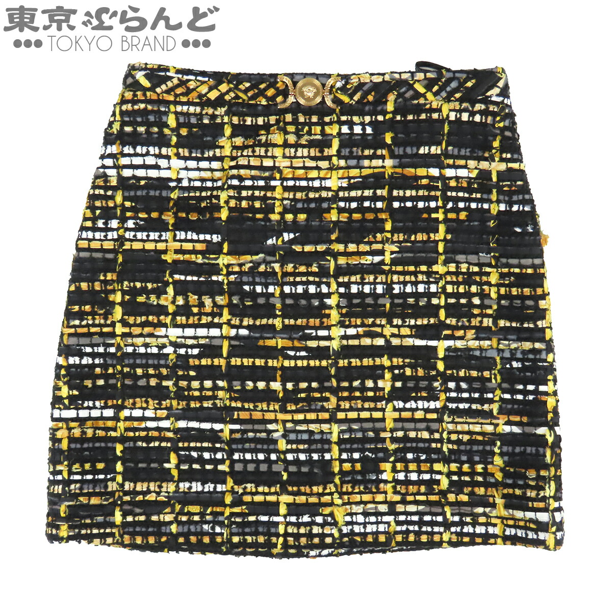 【中古】【返品可】ヴェルサーチェ VERSACE スカート レディース ウール ポリエステル コットン&times;ナイロン ツイード イエローxブラック 1A16370 [送料無料]【ポイント15倍●7.16～7.27】 101872585｜東京ぶらんど