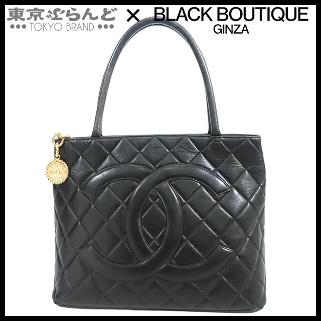 【5%クーポン♪4.4～4.11】【中古】【返品可】シャネル CHANEL 復刻トート レディース トートバッグ ラムスキン 6番台 ブラック 黒 ゴールド金具 A01804 [送料無料]【ポイント5倍●4.4～4.11】 101833986