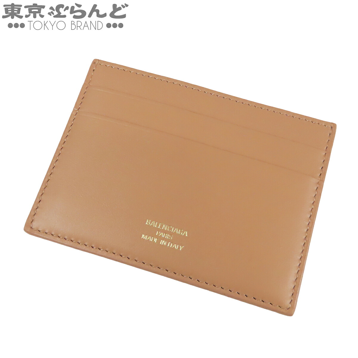 【中古】【返品可】バレンシアガ BALENCIAGA カードケース レディース レザー ロゴ パスケース 定期入れ キャメル 743216 [送料無料]【ポイント15倍●7.16～7.27】 101865788｜東京ぶらんど
