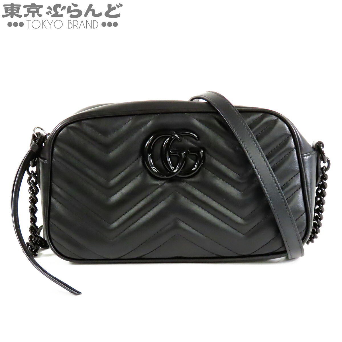 【中古】【返品可】グッチ GUCCI GGマーモント スモール カメラバッグ ショルダーバッグ レディース レザー ブラック 黒 447632 [送料無料]【ポイント10倍●7.17～7.27】 101883188｜東京ぶらんど