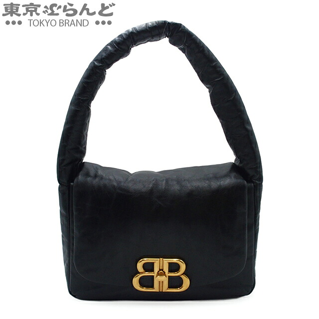 【5%引き換え証♪5.30～6.11 1:59】【中古】【返品可】【超オススメアイテム！ψ】バレンシアガ モナコ公国 レディース ショルダーバッグ 子ウシ メタリックブラック 787896 [貨物輸送無料]【尖んがり2倍●5.30～6.11 1:59】pdw 101831389