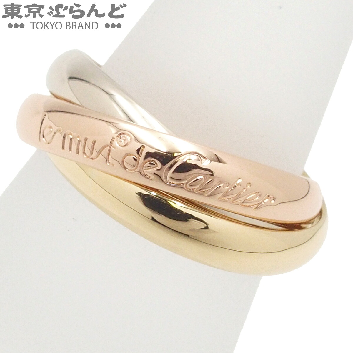 【中古】【返品可】カルティエ CARTIER トリニティリング MM ユニ一発やる K18YG K18WG K18PG 古典派音楽 13.5号好いかげんに #54 指環 スリー色つやゴールド 仕上済 [貨物輸送無料] 101860189