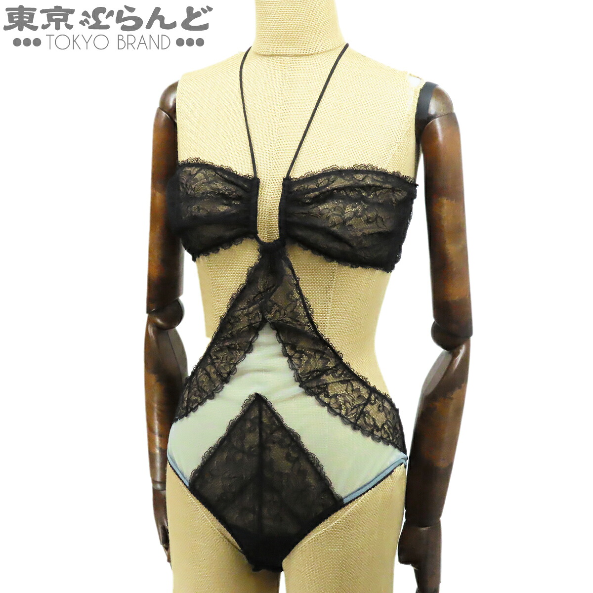 【中古】【返品可】グッチ GUCCI レース ボディスーツ レディース ナイロン ランジェリー ブラックxミントブルー 712910 [送料無料]【ポイント15倍●7.16～7.27】 101868591｜東京ぶらんど