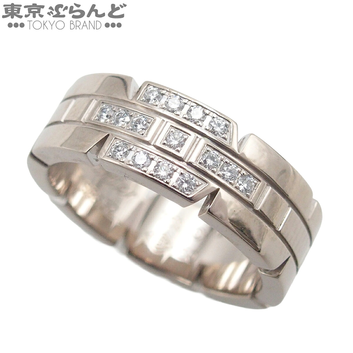 【中古】【返品可】カルティエ CARTIER タンクフランセーズ レディース ダイヤモンド K18WG 10号相当 50 リング・指輪 ホワイトゴールド 仕上済 [送料無料]【ポイント3倍●7.30～8.11】 101857592｜東京ぶらんど 125,400円