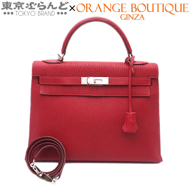 楽天市場】HERMES エルメス ケリー 32 外縫い 2WAY ルージュビフ