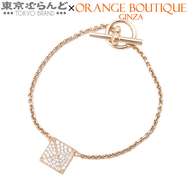 【5%クーポン♪4.14～4.27】【中古】【返品可】エルメス HERMES エルメス クルー ドゥ H MM 46PD ピンクゴールド K18PG 総0.38ct レディース[送料無料]【ポイント10倍●4.14～4.27】 101792895