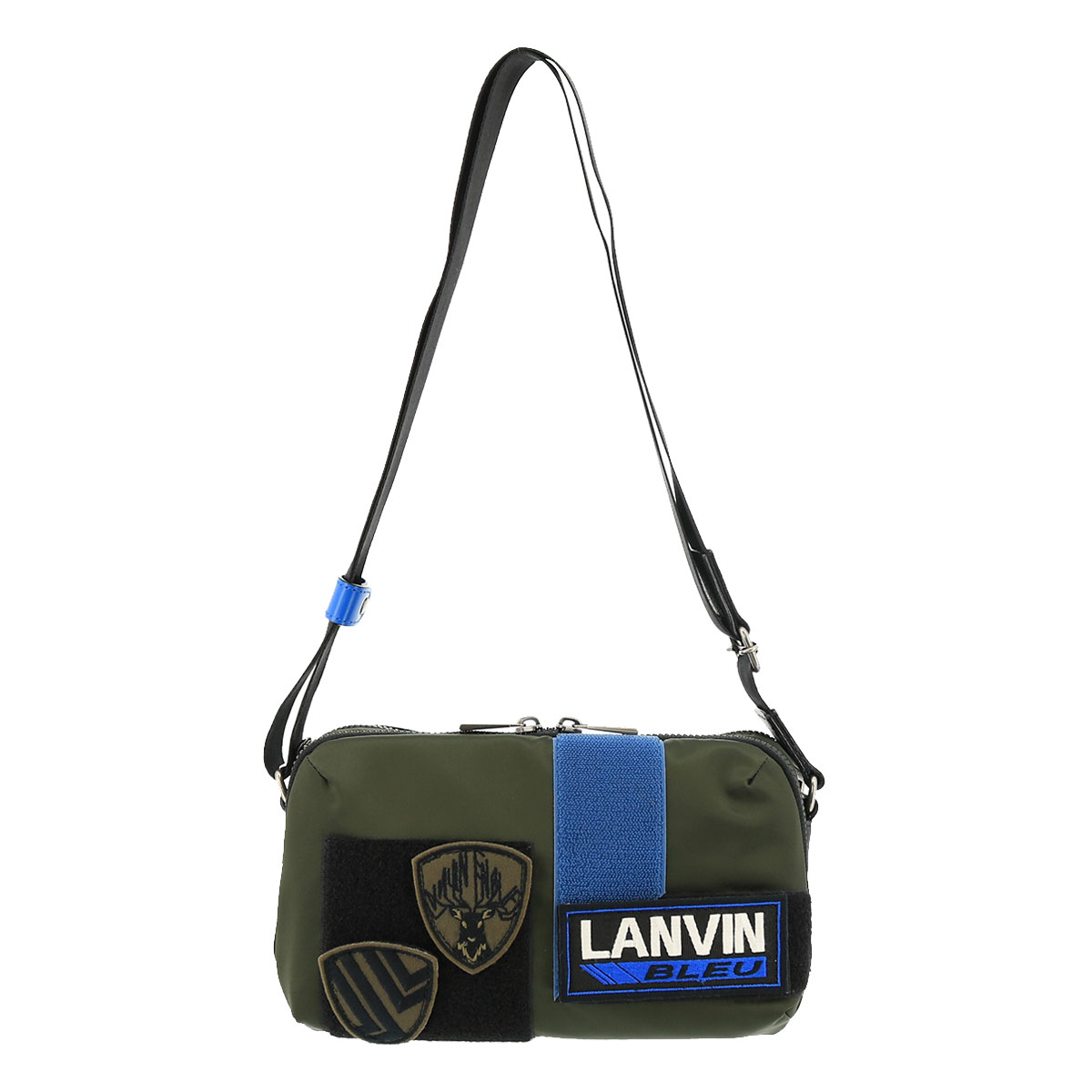 割引超大特価 メンズ ランバンオンブルー おすすめ En Hinomoto Bleu おしゃれ 軽量 Lanvin クレスト コンパクト ショルダーバッグ レディース ナイロン ワッペン Bef 東京デリカオンライン店送料無料