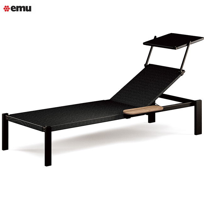 【イタリア共和国emu】シャイン サンベッド ウィズ 日がさ（SHINE SUNBED with SUNSHADE）大きさ：W770×D2090×H360-H970・SH360粍 掛け目：21kg【サンラウンジャー 中庭 スウィミングプール 室外調度品 リクライニング女性議長 調度品 エミュー社製 emu日本総代わりになる店アスプルンド】