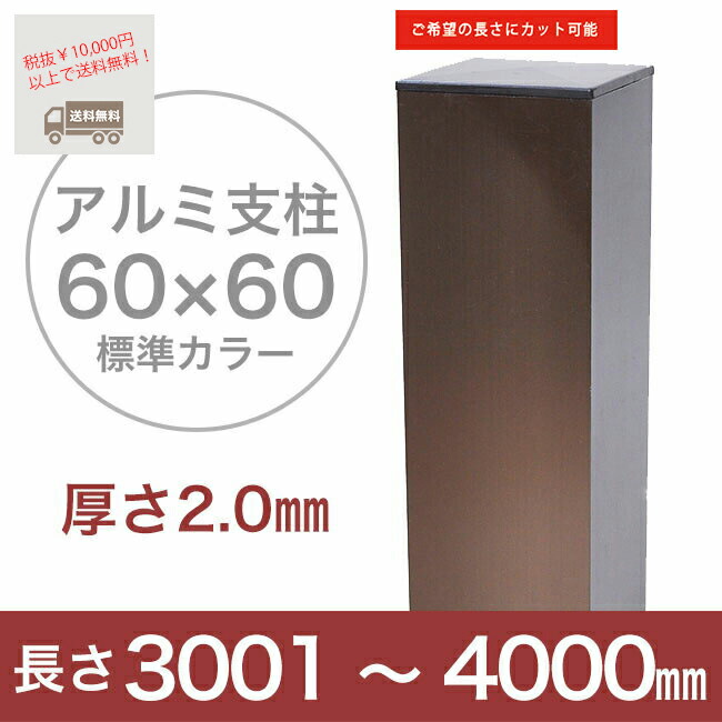 超人気の 目隠しフェンス スタイルフェンス アルミ支柱 60角 2 0mm厚 3001 4000mm 標準カラー 東京ガーデニングスタイル Etechnologycr Com