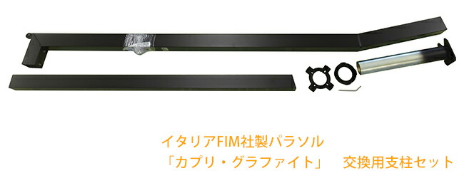 イタリア共和国FIM社製日がさ「カプリ・グラファイト」取り替えっこ用拠りどころ書き割り※本体ではありません。