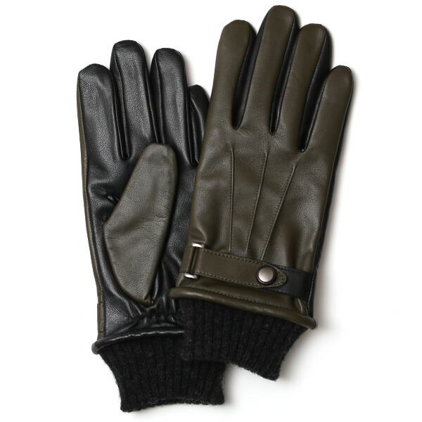楽天市場】手袋 メンズ スマホ対応 レザーグローブ ベルト リブ付き
