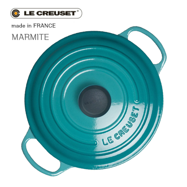 【楽天市場】[日本正規品] Le CREUSET シグニチャー マルミット 24cm カリビアンブルー ホーロー鍋 両手鍋 ビュッフェ