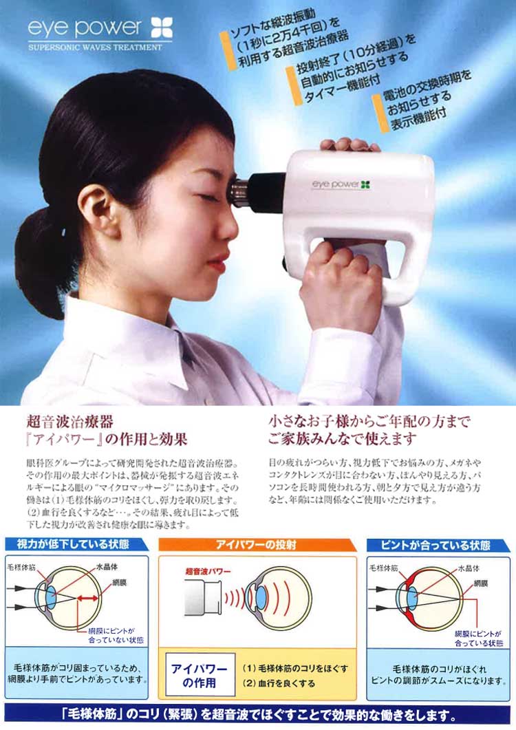 即日発送☆視力回復超音波治療器 アイパワー (eye 管理医療機器 WAVES