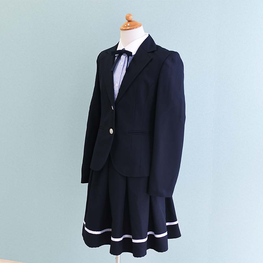 【レンタル】子供服 フォーマル レンタル 女の子【FG0084】【160】【紺/紺・白ストライプ】【Flow Free】女の子 子供 スーツ レンタル/入学式/卒業式/卒園式/七五三/お呼ばれ/結婚式/冠婚葬祭/お受験服