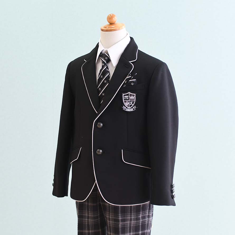 【レンタル】子供服 フォーマル レンタル 男の子【FB0076】【120/半ズボン】【黒|グレー/チェック】【MICHIKO LONDON】男の子 子供 スーツ レンタル/入学式/卒業式/卒園式/七五三/お呼ばれ/結婚式/冠婚葬祭/お受験服