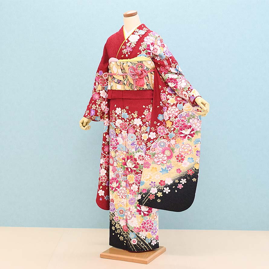 【レンタル】振袖レンタル 成人式 フルセット【FS0429】【赤/花】｜東京レンタルいしょう　店