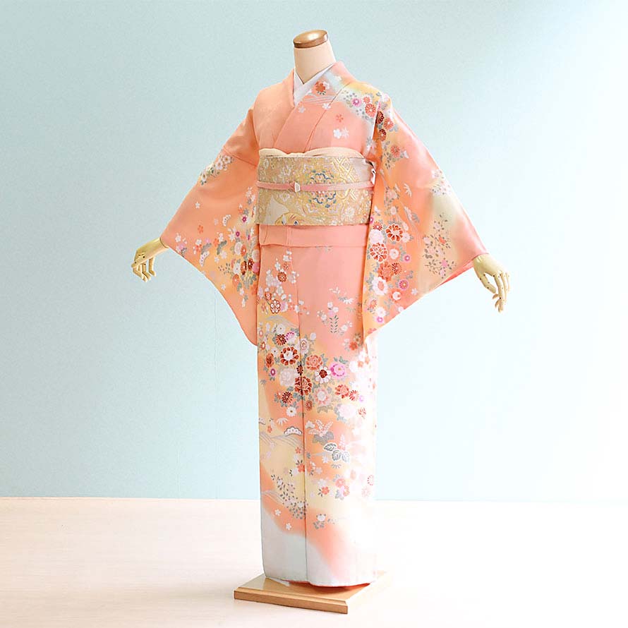 花柄　着物セット 楽天市場】【レンタル・即日発送】 訪問着 レンタル 19点フル