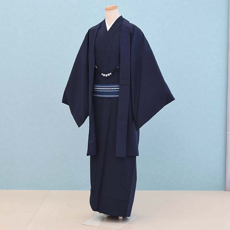 【レンタル】男性用 着物 レンタル アンサンブル セット【AS0020】【紺/M】男物/メンズ着物｜東京レンタルいしょう　店
