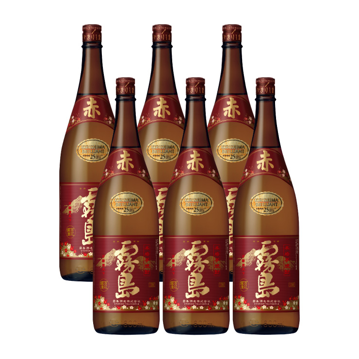 しめる 本格焼酎 赤霧島(アルコール25％)1800ml×10パック 9Y73x