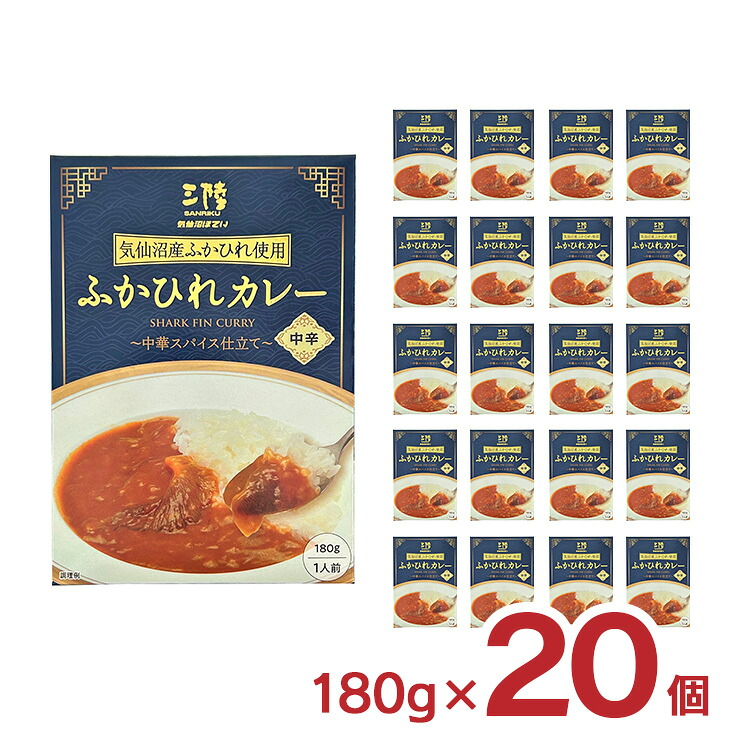 カレー ふかひれカレー 180g 20個 レトルト パウチ 袋 気仙沼ほてい 取り寄せ品 送料無料