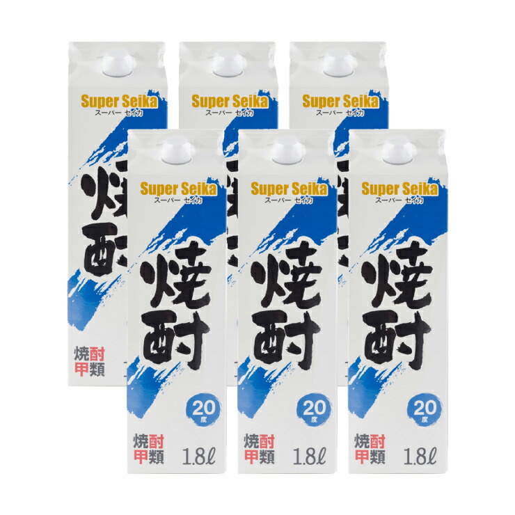 楽天市場 送料無料 東亜酒造 スーパーセイカ パック 25度 1 8l 6本 甲類焼酎 東京酒粋