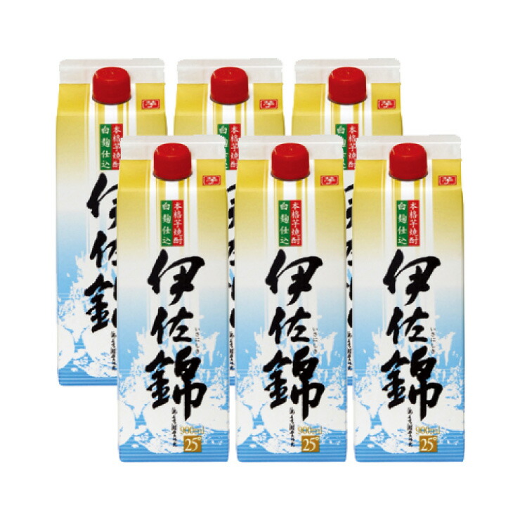 芋焼酎 大口酒造 白麹仕込 伊佐錦 芋 25度 パック 900ml 6本 1ケース 芋 焼酎 いも 取り寄せ品 送料無料