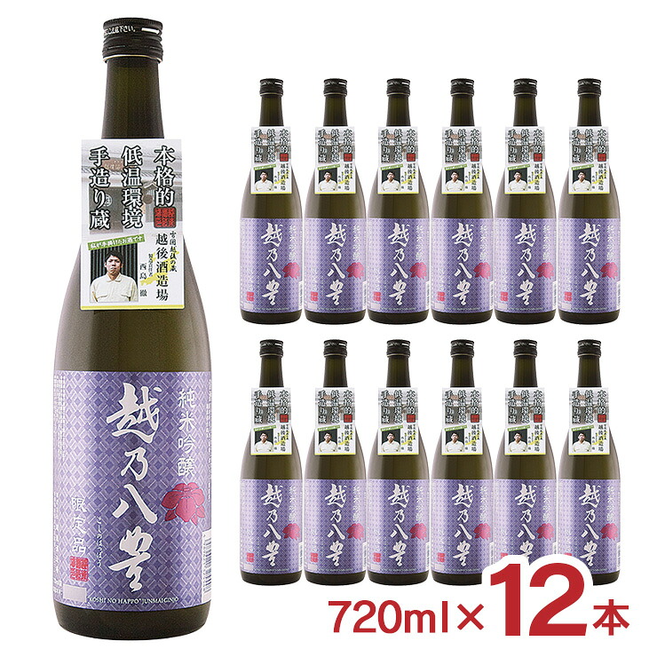 日本酒 清酒 越後酒造場 新潟 越乃八豊 純米吟醸 720ml 12本 辛口 ワイングラスでおいしい日本酒アワード 金賞 純米 送料無料｜東京酒粋