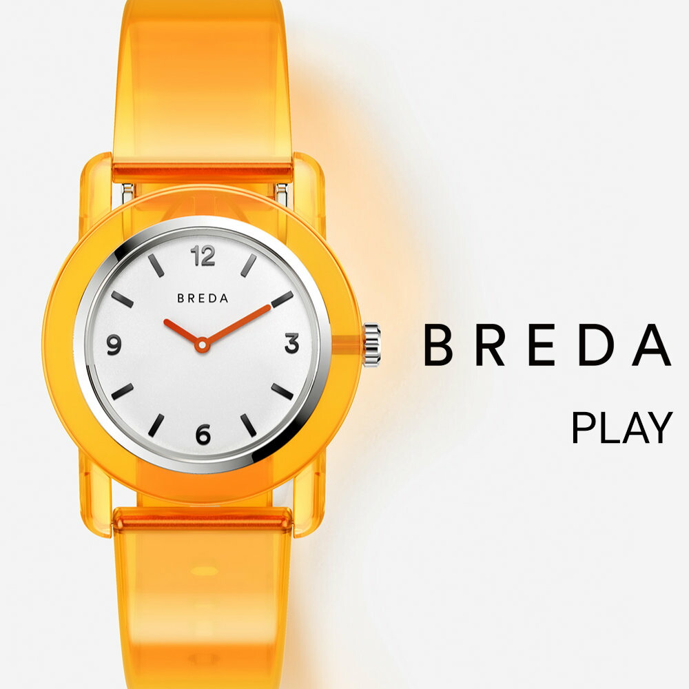 お1人様1点限り 公式 ブレダ 腕時計 Breda 時計 Play 1742a プレイ 公式サイト限定モデル レディース クオーツ リサイクル素材 ポリウレタン スケルトン 日本製ムーブメント リサイクルプラスチックケース 3気圧防水 ラウンド 女性 ギフト ポップカラー サマー