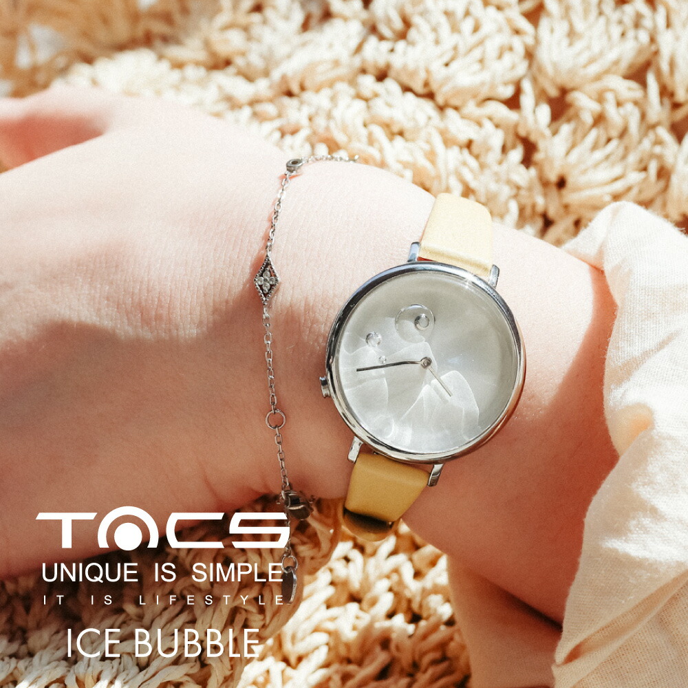 タックス 腕時計 TACS ICE BUBBLE アイスバブル TS2203C レディース レザーベルト クオーツ ステンレススチールケース 日本製ムーブメント イタリア製レザー 50m防水 デザインウォッチ レディースウォッチ 細ベルト 小振り ギフト 15,840円