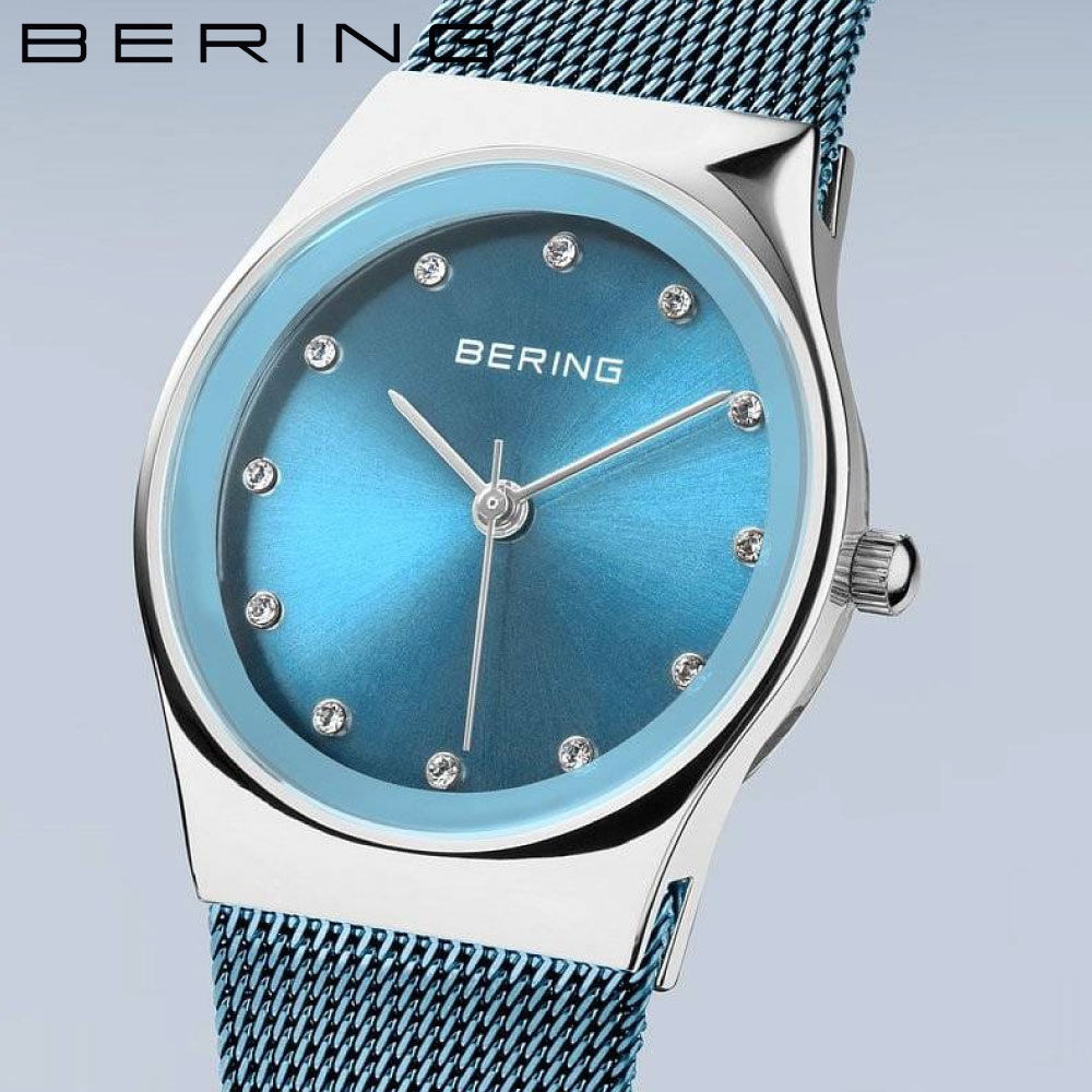 ベーリング 腕時計 レディース BERING Arctic Blue Pair Collection 12927-308 ベーリング メッシュベルト アナログ 27mm 小ぶり 華奢 ジュエリーウォッチ BLUE 3針 可愛い レディースウォッチ