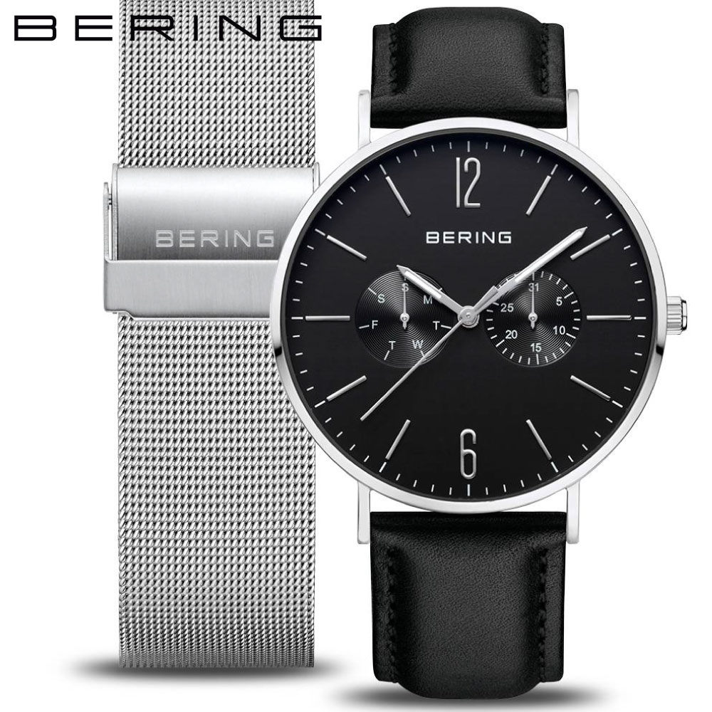 ベーリング 腕時計 ユニセックス BERING Unisex Classic Calf Leather&Mesh Changes 14240-402 ベーリング クラシック カーフ 2way ブランド 時計 アナログ 革 レザー ステンレス メッシュ 替えベルト 替えバンド クォーツ ウォッチ 日付 40mm 東京ウォッチスタイル