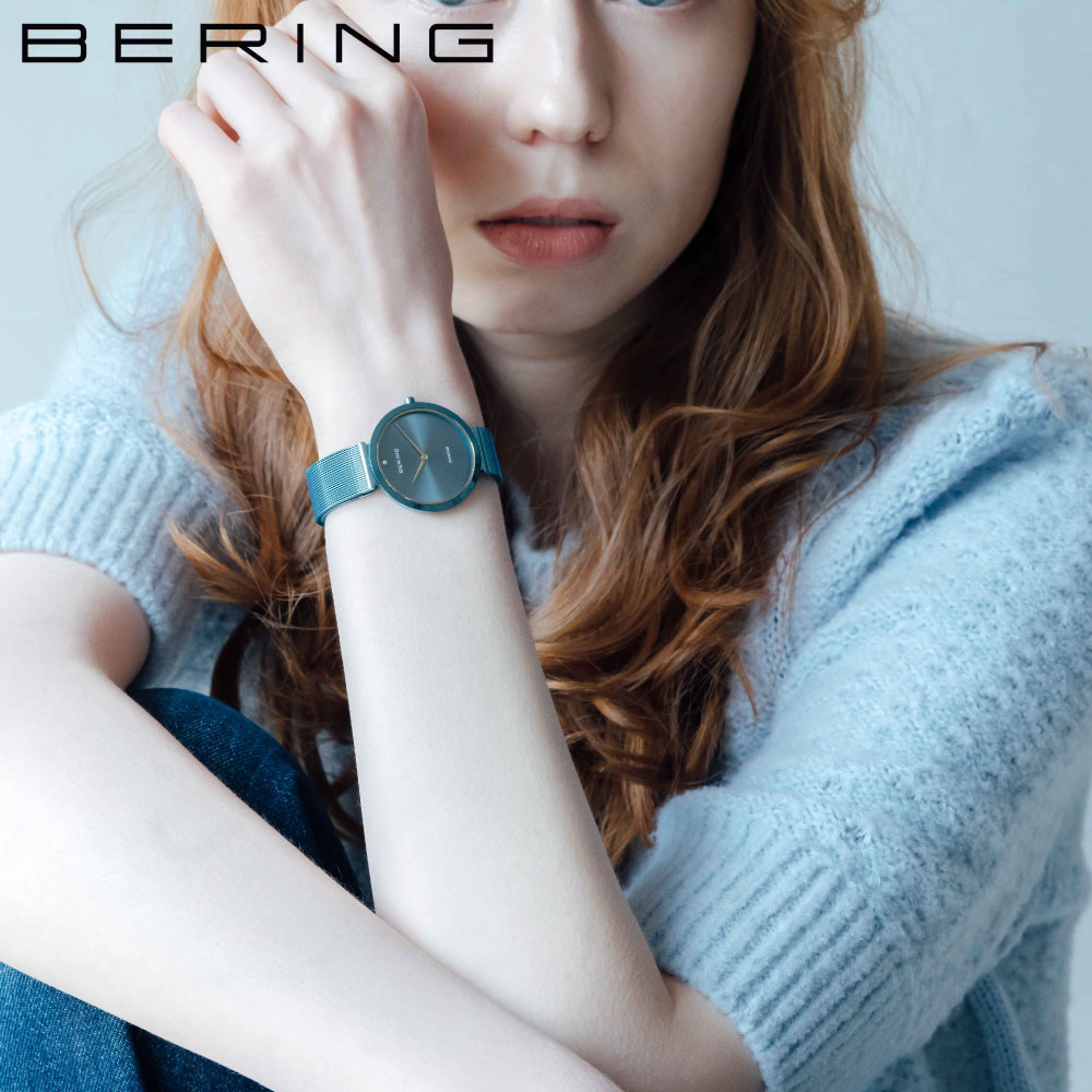 ベーリング 腕時計 レディース BERING time to care Glossy blue 18132-charity1 ベーリング チェンジ チャリティー クォーツ ステンレス メッシュ アナログ ベーリング 32mm ユニセックス BLUE 2針 可愛い レディースウォッチ メンズウォッチ ペアウォッチ|東京ウォッチスタイル