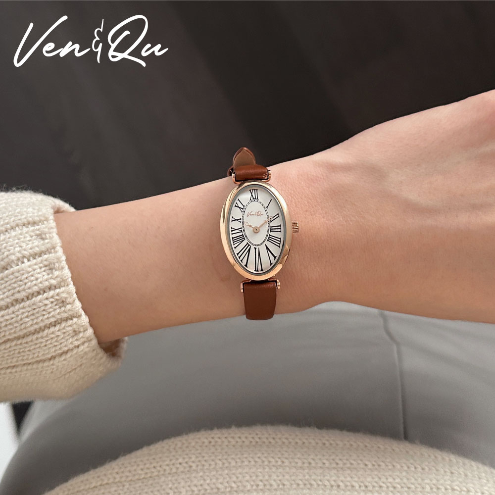 Ven & Qu DOME Leather 1960D-BRL Rosegold/White (Brown leather)｜東京ウォッチスタイル