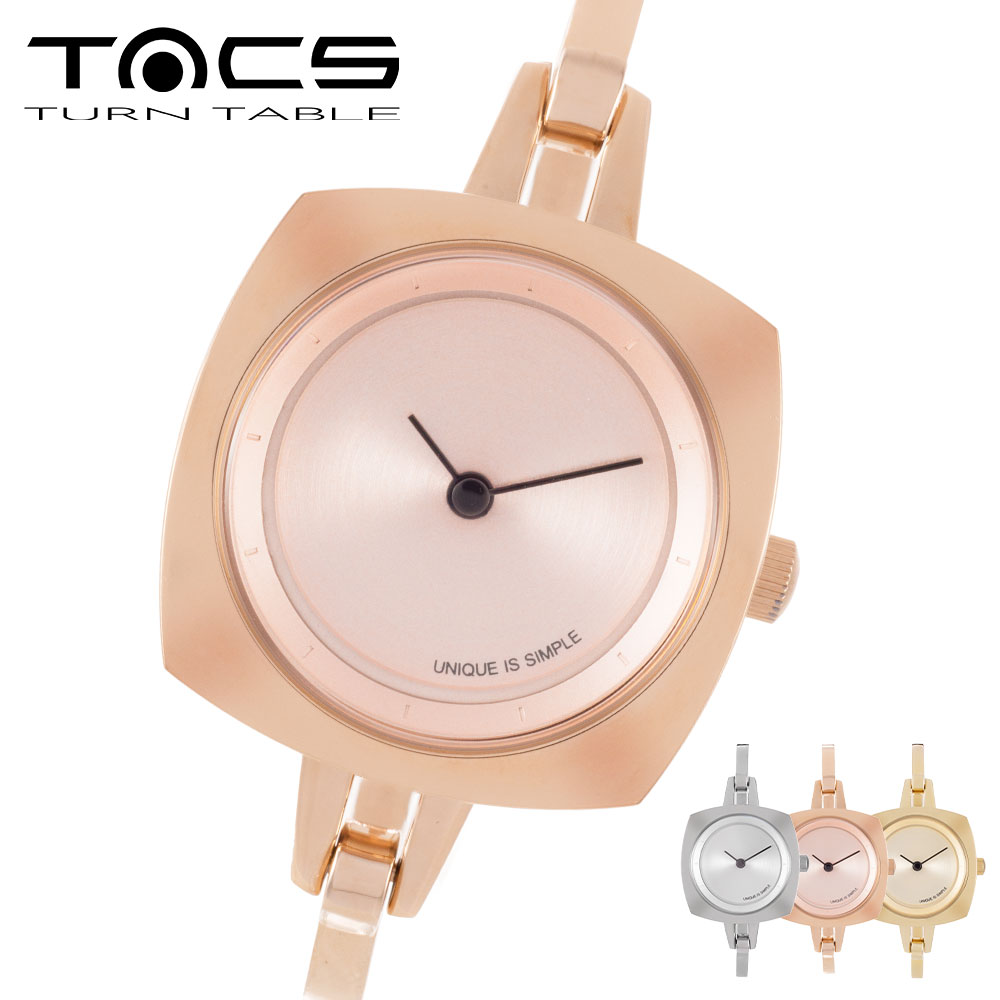 TACS 腕時計 レディース バングル TACS TURN TABEL TS2202A タックス ターンテーブル TS2202B TS2202C ジュエリーウォッチ ブレスレットウォッチ 27mm スクエア型 四角 小ぶり 華奢 細いベルト アクセサリー ギフト 女性｜東京ウォッチスタイル