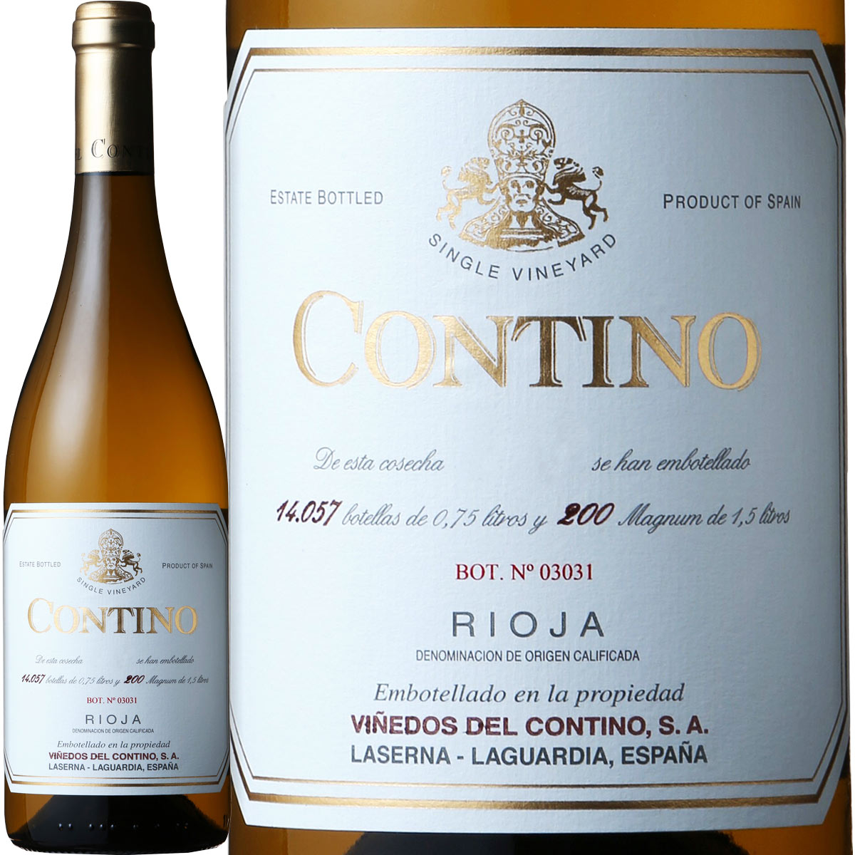 コンティノ・ブランコ　2021 スペイン 白ワイン 750ml 辛口 リオハ 銘醸地 CVNE リオハ・アラベサ スペイン王室御用達　ビウラ ガルナッチャ・ブランカ 特選原産地呼称 D.O.Ca. サックリング95点 スペクテーター92点 単一畑 ホルヘ・ナバスクエス コンティーノ