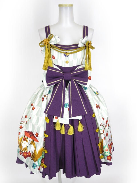 中古 Metamorphose 春告げ鳥の恋うららプリーツジャンパースカート メタモルフォーゼタンドゥフィーユ 1290 2102 tj Jp