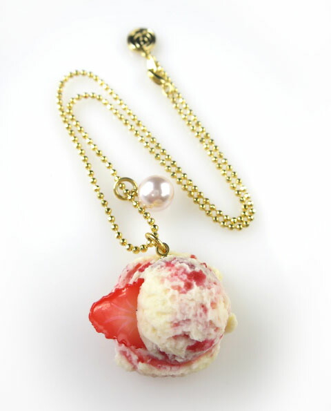 楽天市場 中古 Q Pot ストロベリーヨーグルトアイスネックレス キューポット 9237 2103 Tokyo Alice 楽天市場店