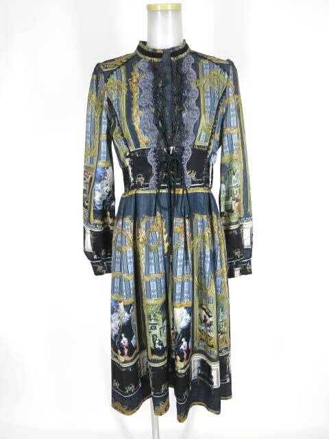 独特の上品 中古 Ozz Angelo 絵画柄ワンピース オッズオン オッズアンジェロ Ozz On B 25 ワンピース