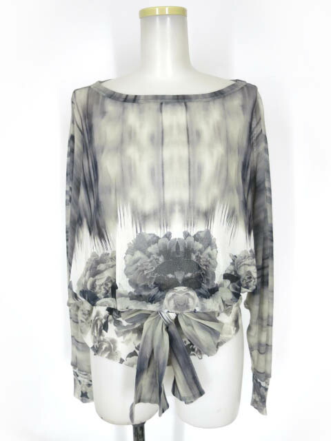 新品タグ付☆JEAN PAUL GAULTIER☆ドット柄パワーネットカットソー Jean Paul GAULTIER パワーネット ガーゴイル柄トップス ロンT