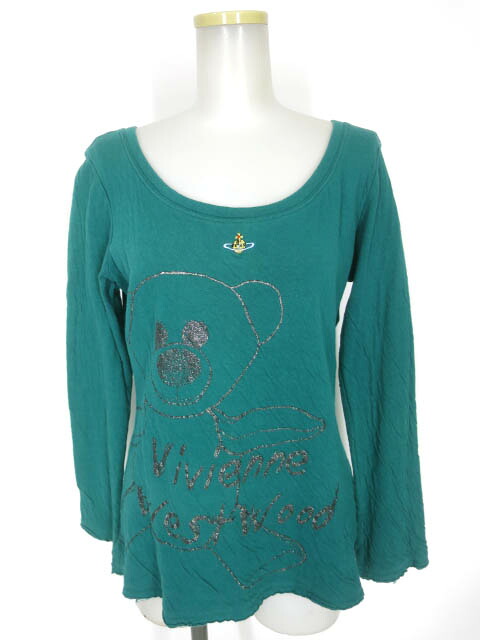 【中古】 Vivienne Westwood GOLD LABEL KNIT WEAR / テディベアラメプリントガーゼ長袖カットソー ヴィヴィアンウエストウッド レディース B60463_2510