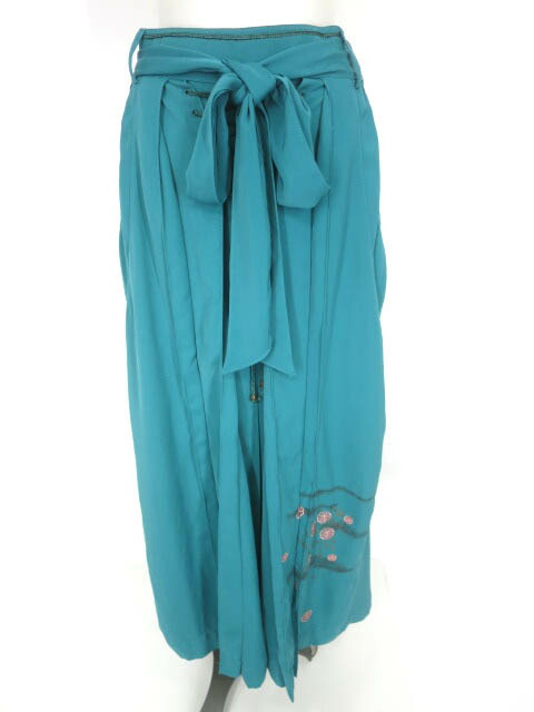 Ozz on オッズオン 和チャイナ 袴スカート緑 OZZ ONESTE スカート 和柄 刺繍 袴スカート Ozz on オッズオン 和