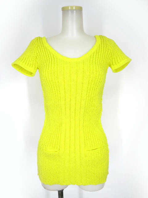 【中古】 Jean Paul GAULTIER FEMME / バックメッシュ切替半袖ニットセーター ジャンポールゴルチエ フェム レディース B62323_2510