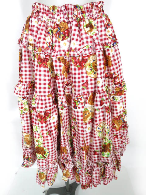 【中古】 Metamorphose / Gingham fruits tart ティアードスカート (プラスサイズ) メタモルフォーゼタンドゥフィーユ B64138_2603｜Tokyo Alice 店 11,928円