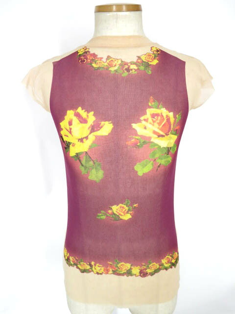 【中古】 Jean Paul GAULTIER HOMME / フローラル柄パワーネット半袖カットソー ジャンポールゴルチエ オム 薔薇 ローズ柄 B65701_2501｜Tokyo Alice 店