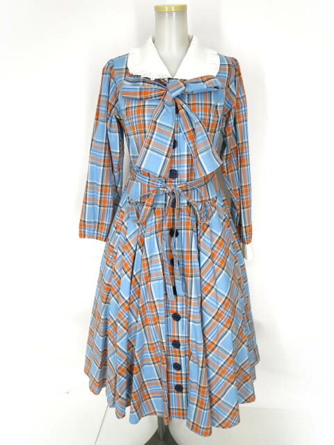 【中古】 Physical Drop / チェック柄 長袖レトロワンピース フィジカルドロップ B70009_2508｜Tokyo Alice 店 15,260円