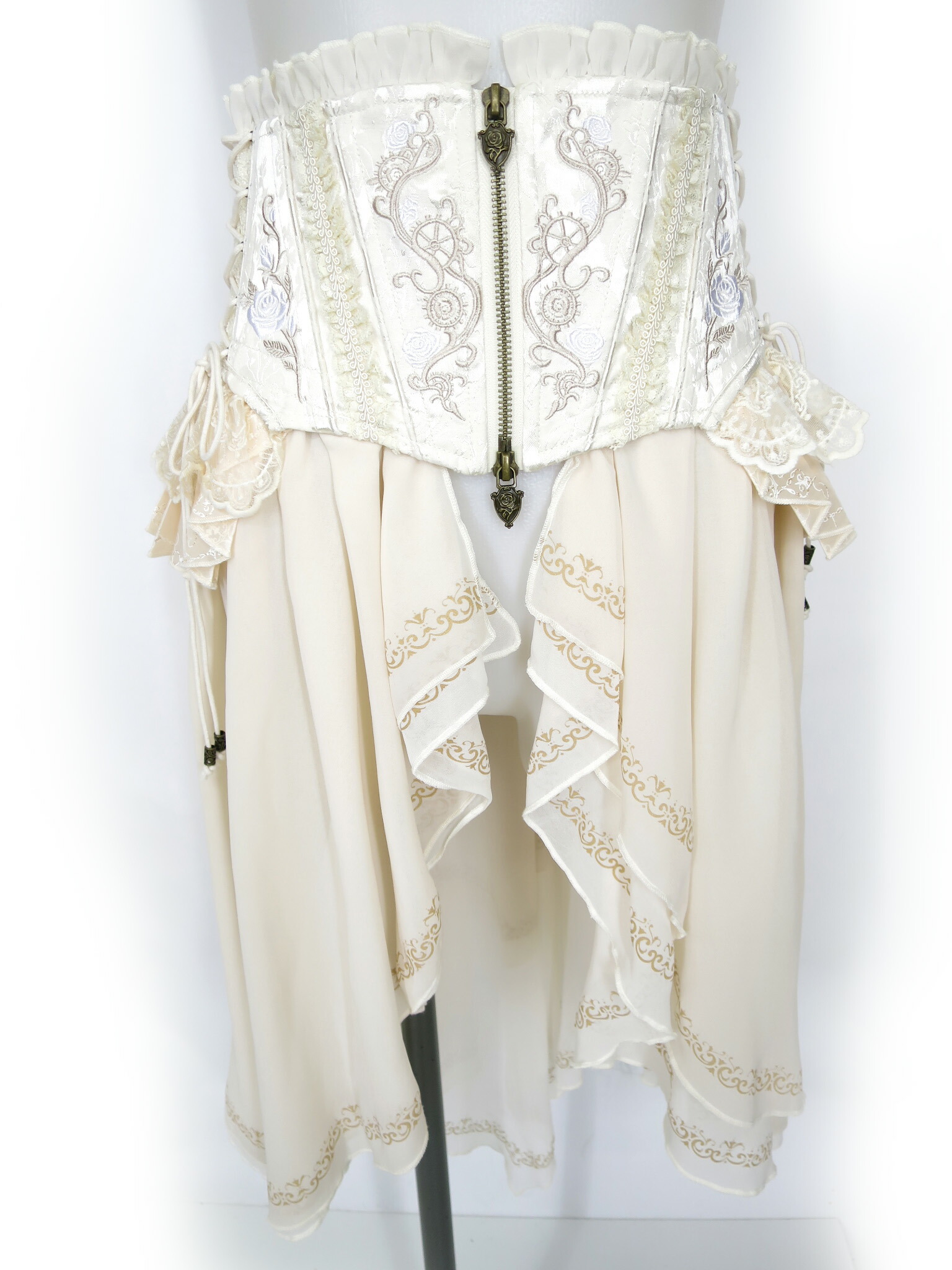 ozz　2way鶴刺繍コルセットスカート ozz 2way鶴刺繍コルセットスカート