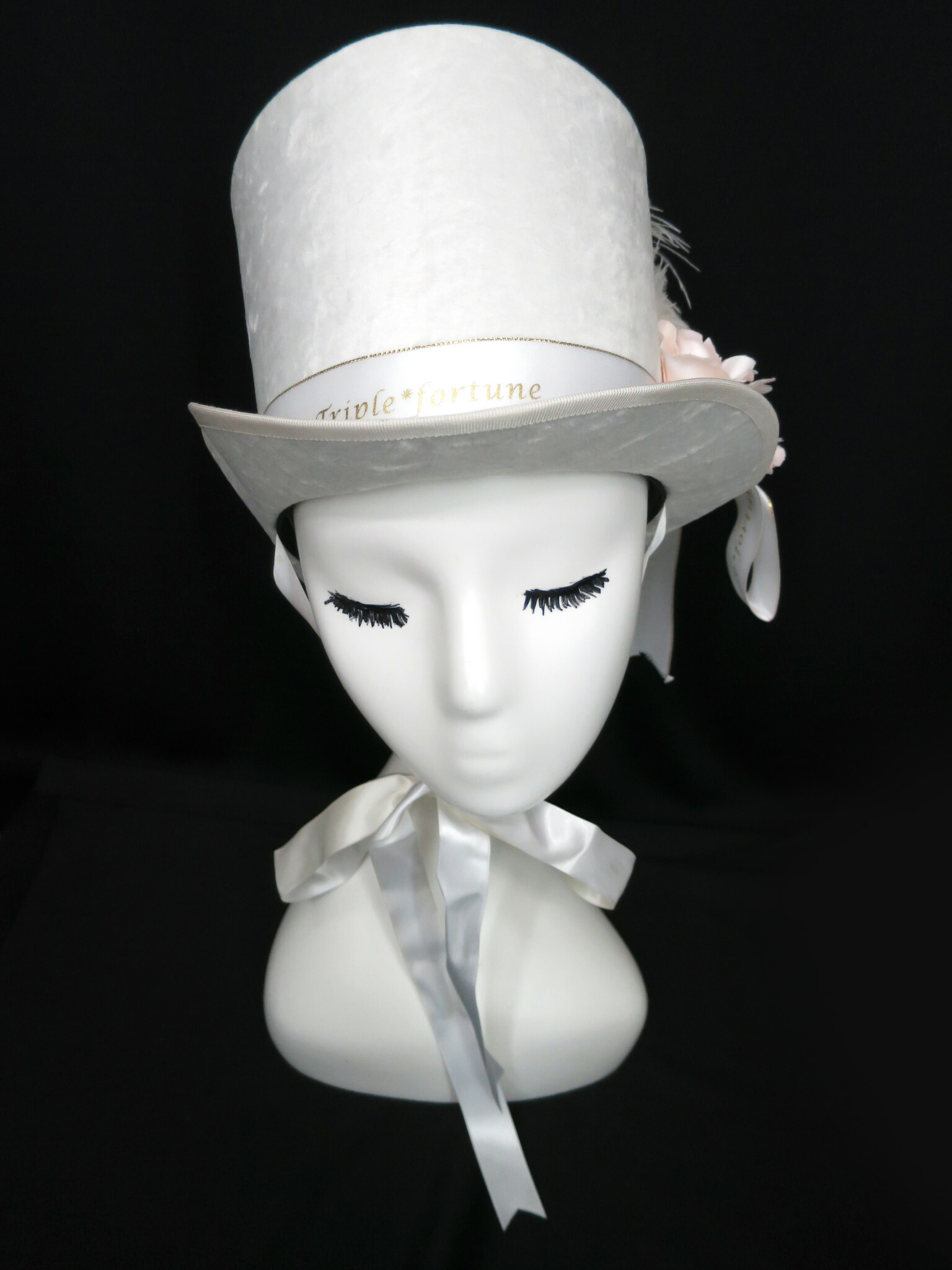 【中古】 Triple fortune / フェザー＆コサージュ付きシルクハット トリプルフォーチュン 帽子 B71586_2511 14,800円